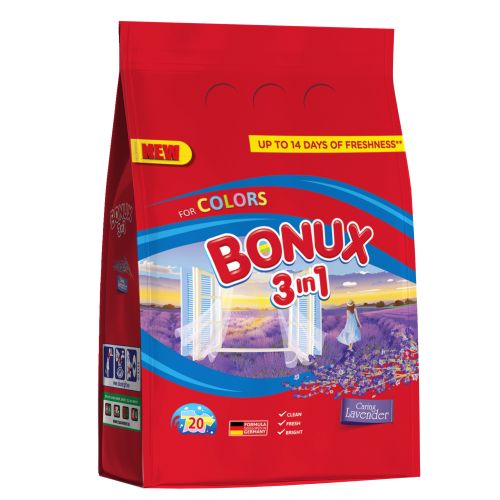 Bonux Color Caring Lavender prac prek, 20 pran 1,5 kg