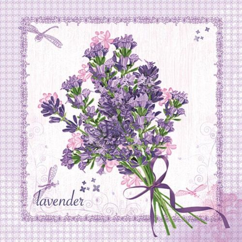 Ubrousky paprov 3vrstv 33 x 33 cm 20 ks - Bunch of Lavender