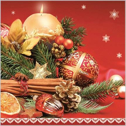 Ubrousky vnon 3vrstv 33 x 33 cm 20 ks - Christmas Spices