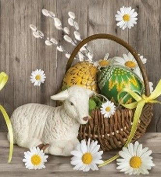 Maki ubrousky velikonon 3vrstv 33 x 33 cm 20 ks -Lamb Easter Basket